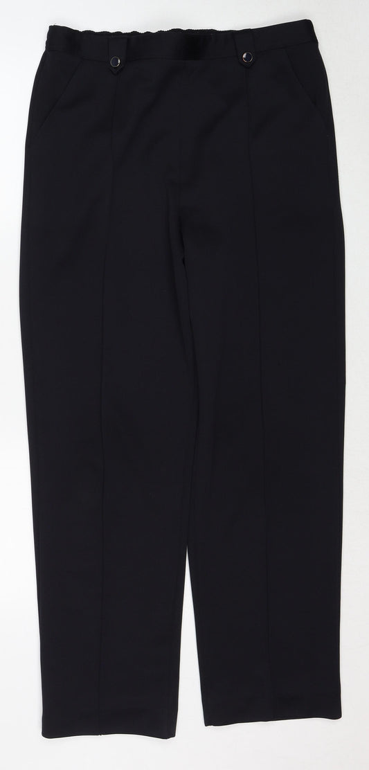 Bonmarché Womens Black Polyester Trousers Size 14 Regular