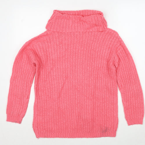 Brand Angels Girls Pink Roll Neck Acrylic Pullover Jumper Size 13 Years Pullover