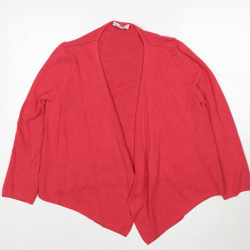 Peter Hahn Womens Pink V-Neck Cotton Cardigan Jumper Size 14