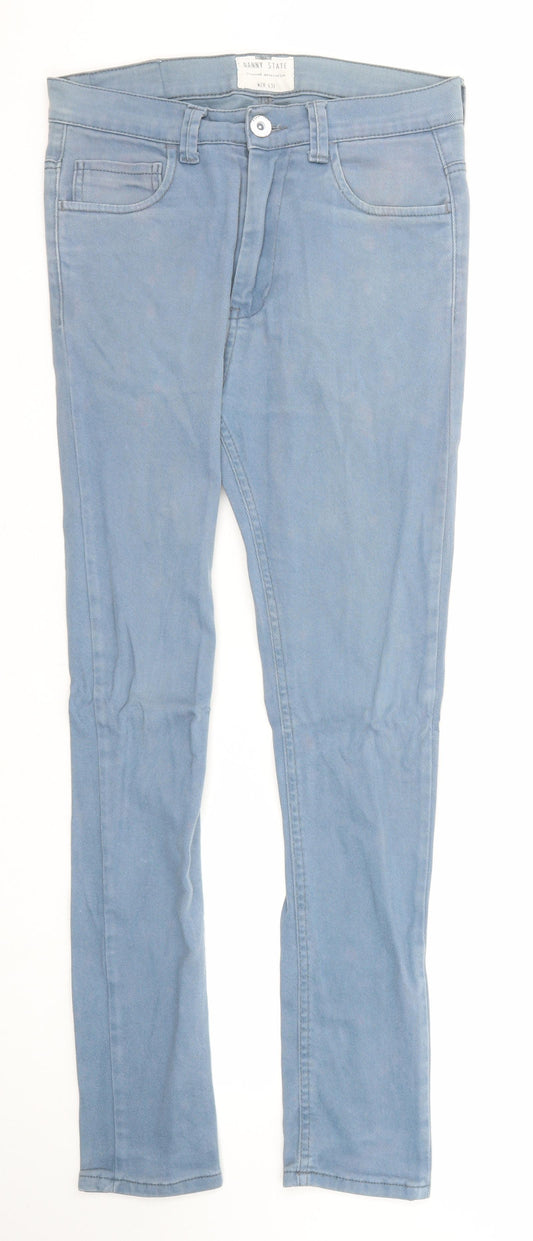 Nanny State Mens Blue Cotton Skinny Jeans Size 28 in L32 in Regular Zip