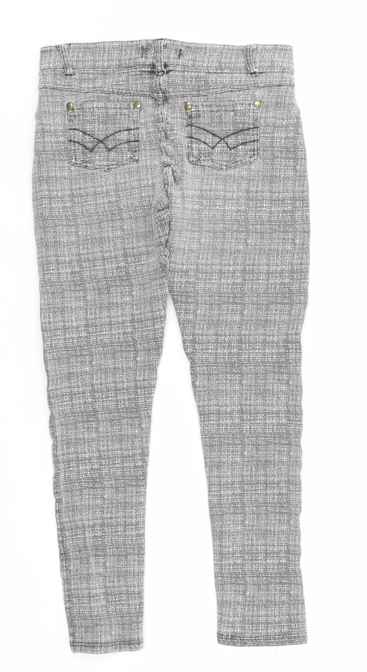 Golddigga Womens Grey Cotton Trousers Size 8 Regular Zip