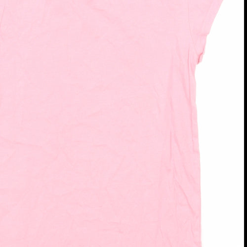 Gap Girls Pink Cotton Basic T-Shirt Size L Round Neck Pullover - Star Print