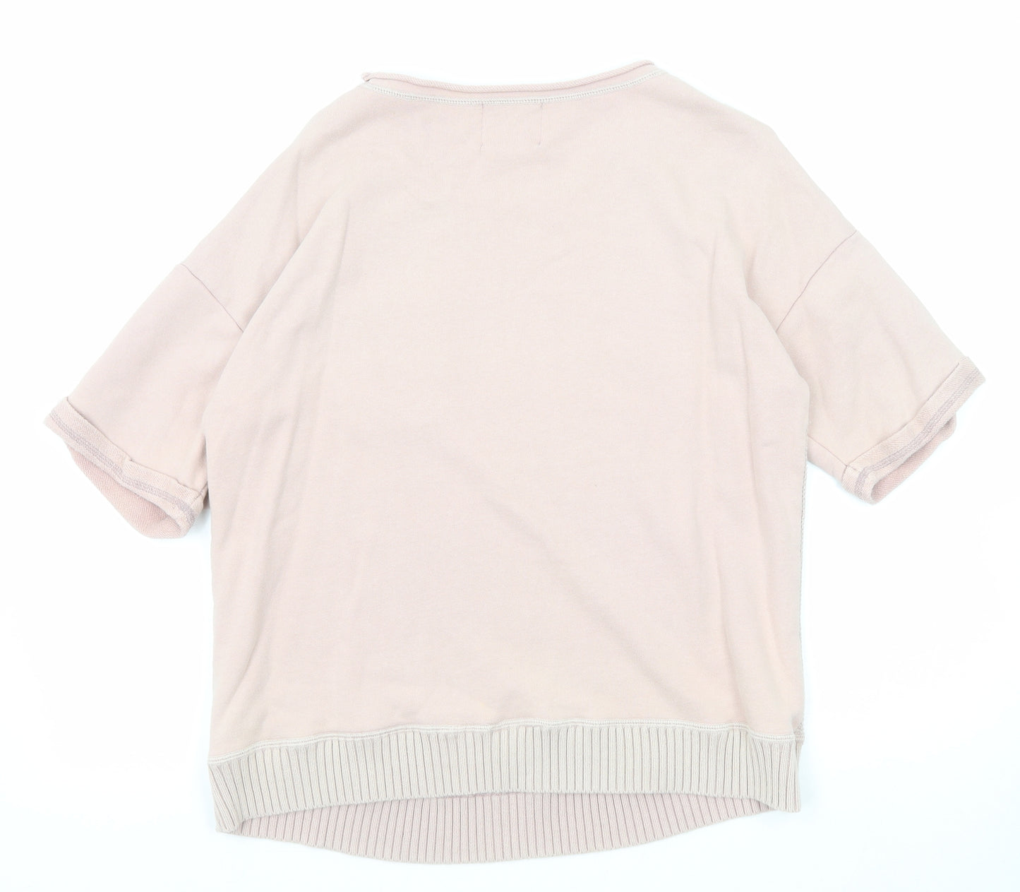 Arabella & Addison Womens Pink Scoop Neck Cotton Pullover Jumper Size XL