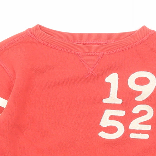 H&M Boys Red Cotton Pullover Sweatshirt Size 3-4 Years Pullover - 1952