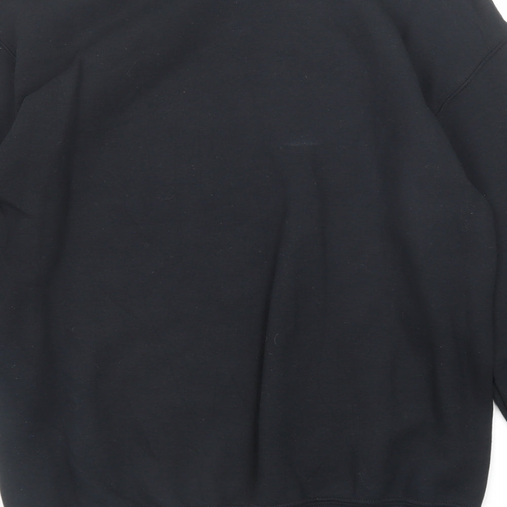 Gildan Womens Black Cotton Pullover Sweatshirt Size S Pullover
