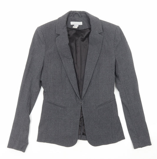 H&M Womens Grey Polyester Jacket Blazer Size 6