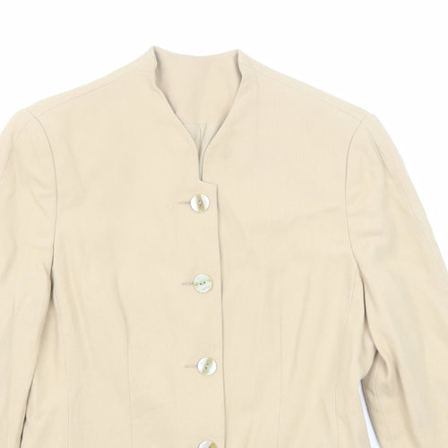Richards Womens Beige Jacket Blazer Size 10 Button