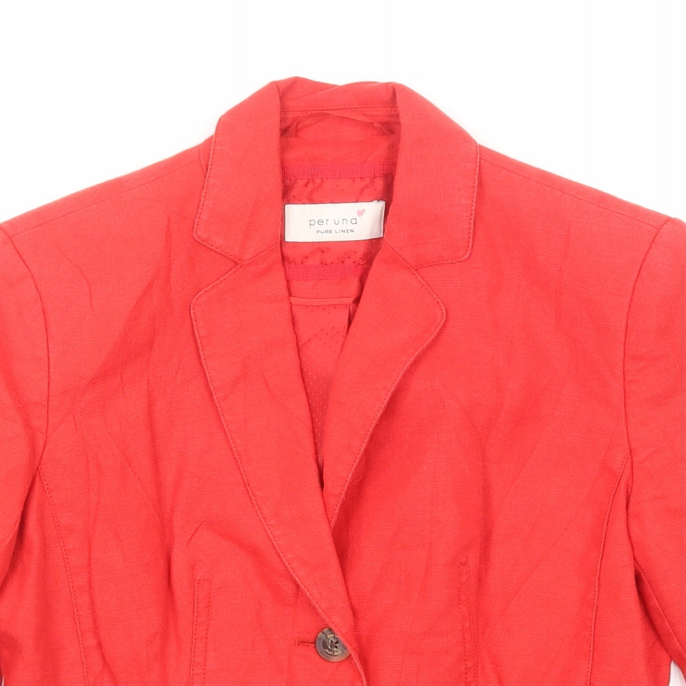 Marks and Spencer Womens Red Jacket Blazer Size 8 Button
