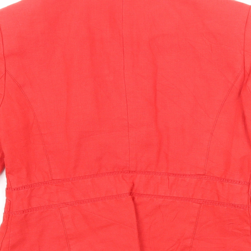 Marks and Spencer Womens Red Jacket Blazer Size 8 Button