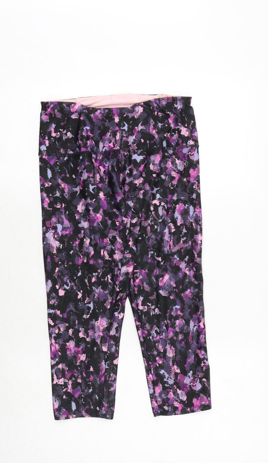 NEXT Womens Pink Geometric Polyester Cropped Leggings Size 10