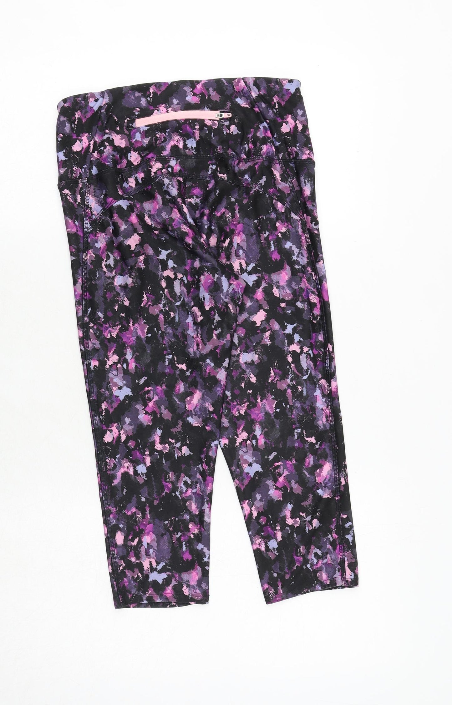 NEXT Womens Pink Geometric Polyester Cropped Leggings Size 10