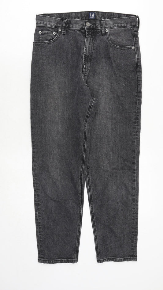 Gap Mens Grey Cotton Straight Jeans Size 28 in Regular Zip