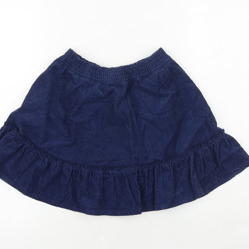 Marks and Spencer Girls Blue Cotton Flare Skirt Size 6-7 Years Regular Pull On