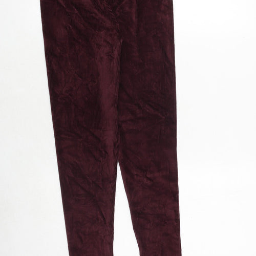 Marks and Spencer Womens Purple Cotton Trousers Size 8 Regular