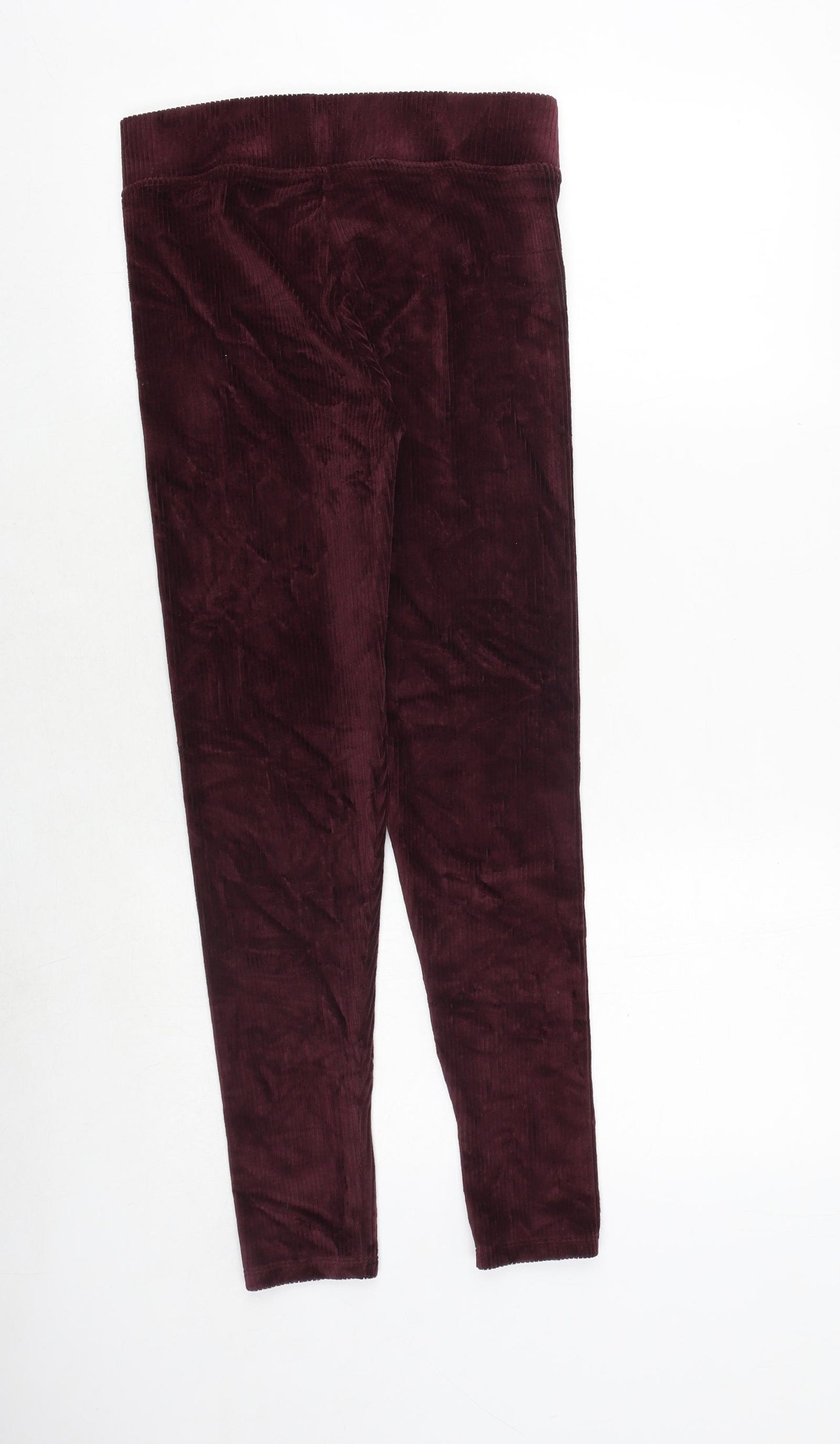 Marks and Spencer Womens Purple Cotton Trousers Size 8 Regular