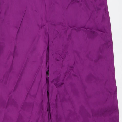 Marks and Spencer Womens Purple Viscose Trousers Size 12 L29 in Regular