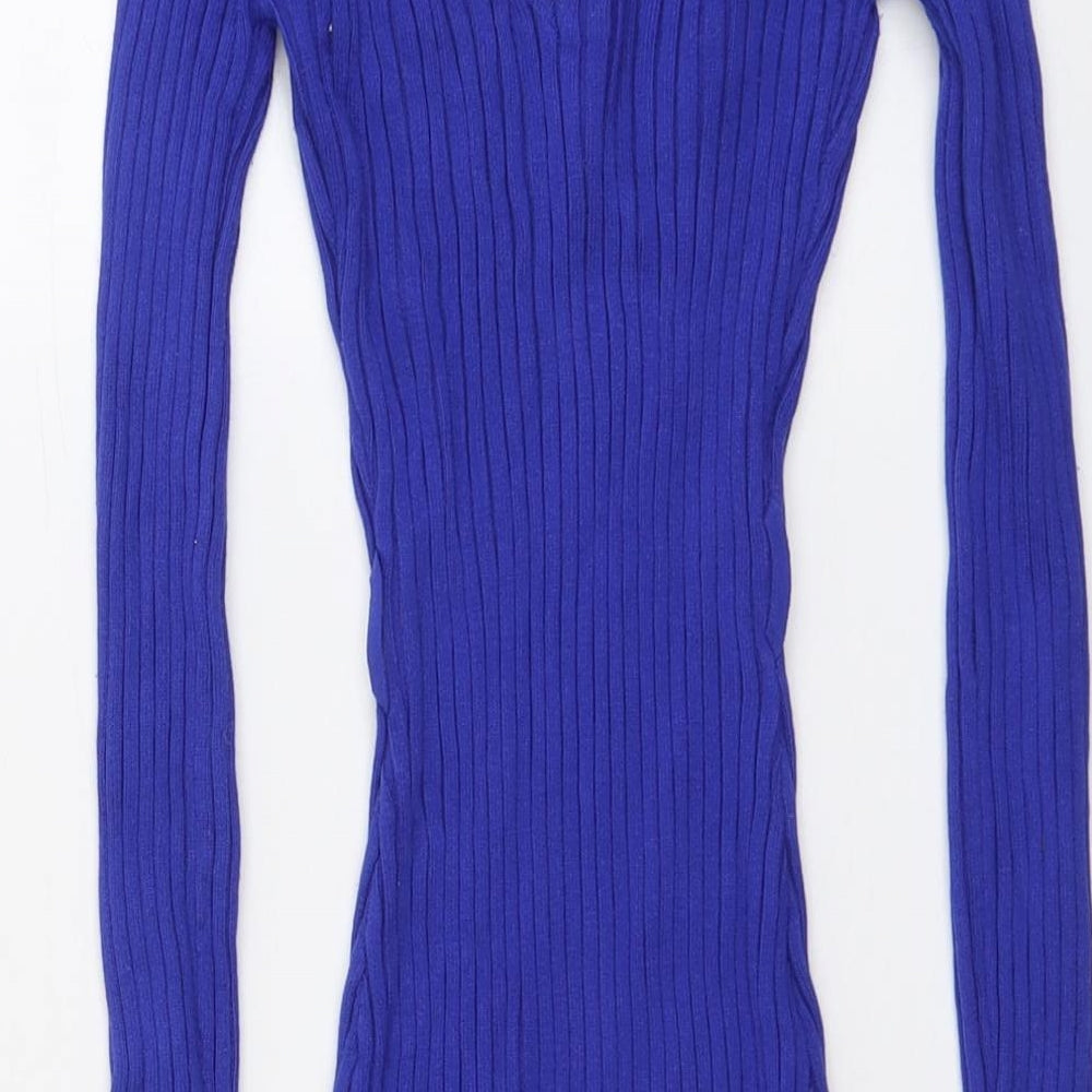 Fashion Nova Womens Blue Viscose Unitard One-Piece Size S Pullover