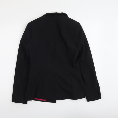 Bay Womens Black Polyester Jacket Blazer Size 12