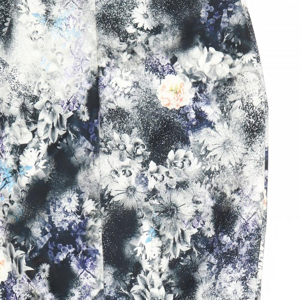 Damsel in a Dress Womens Multicoloured Floral Polyester Straight & Pencil Skirt Size 14 Zip
