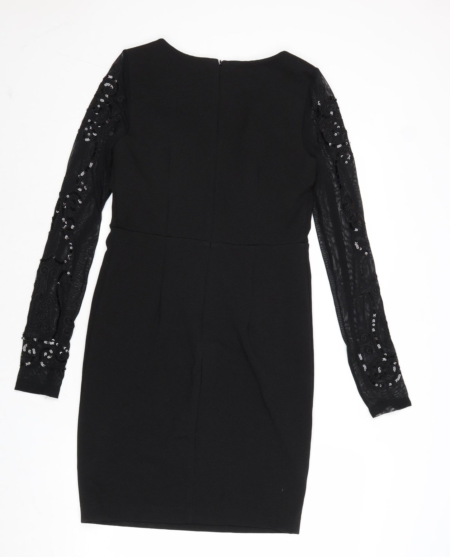 Savoir Womens Black Polyester A-Line Size 10 Round Neck Zip