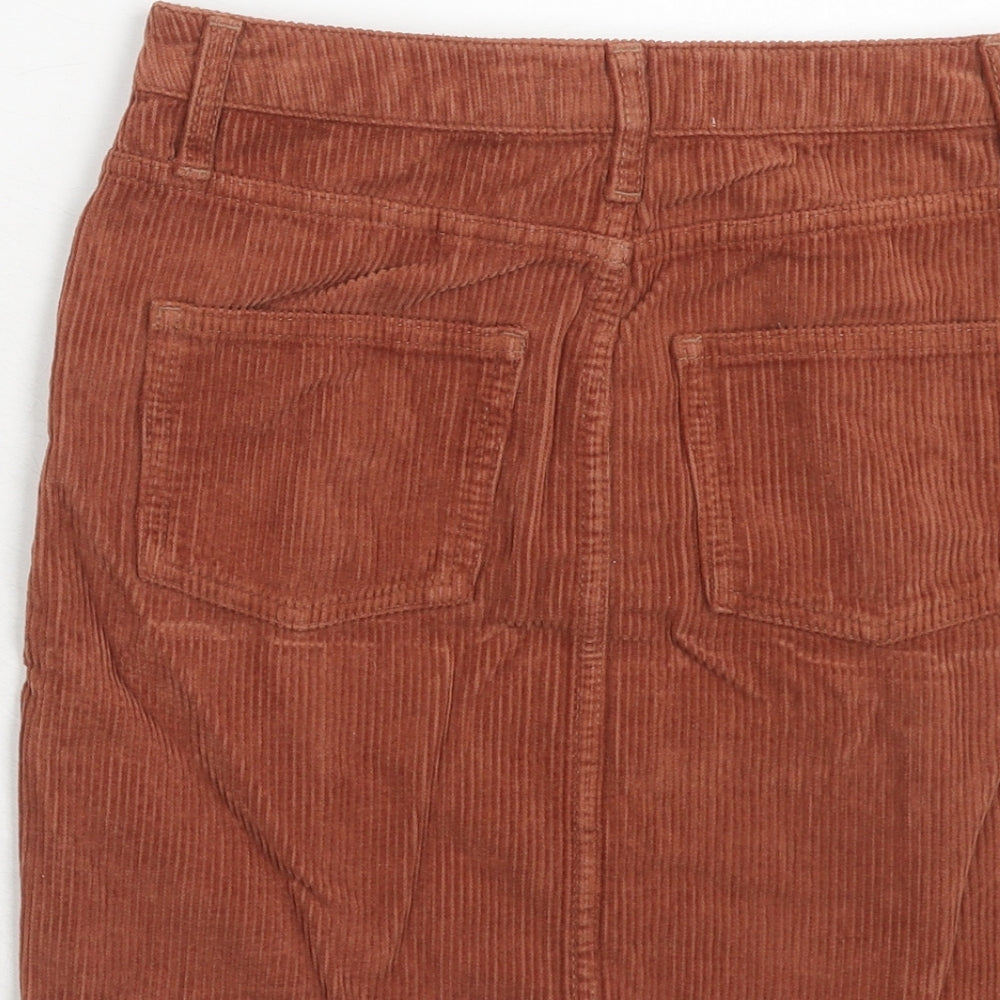 BDG Womens Brown Cotton A-Line Skirt Size XS Zip