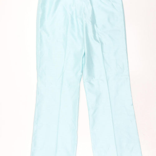 Oasis Womens Blue Polyester Trousers Size 10 Regular Hook & Eye