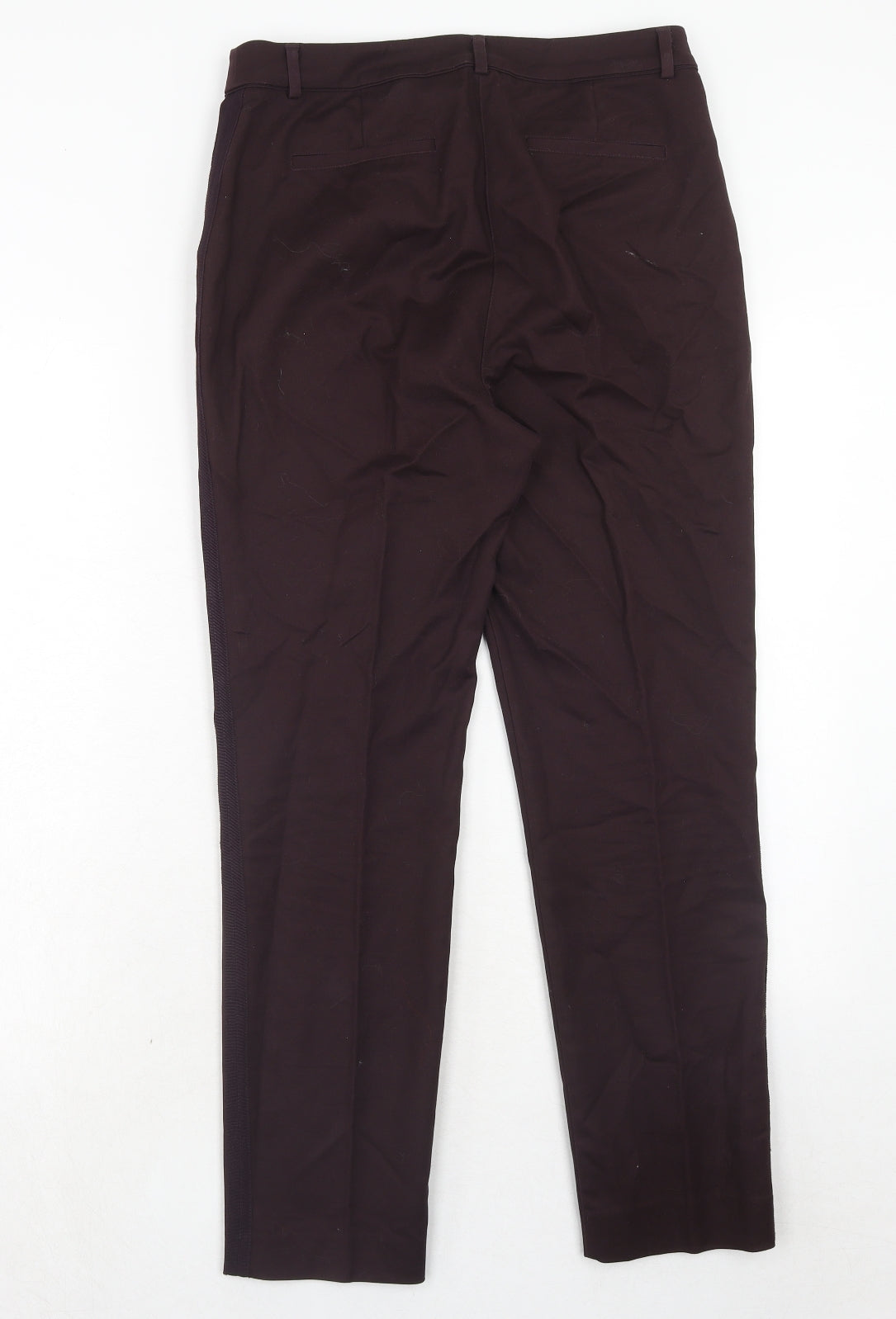 Mint Velvet Womens Purple Polyester Trousers Size 10 Regular Hook & Eye