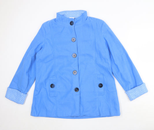 Anne de Lancay Womens Blue Jacket Size M Button