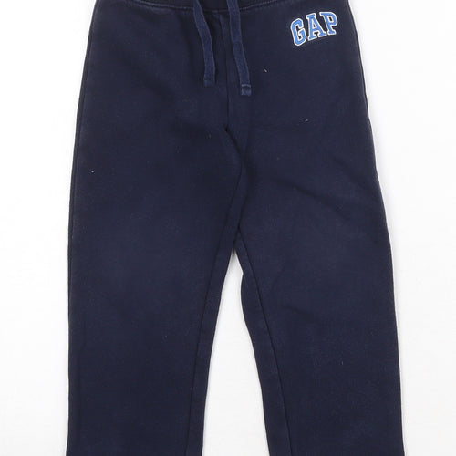 Gap Boys Blue Cotton Jogger Trousers Size 4 Years Regular Drawstring
