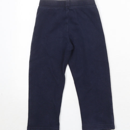 Gap Boys Blue Cotton Jogger Trousers Size 4 Years Regular Drawstring