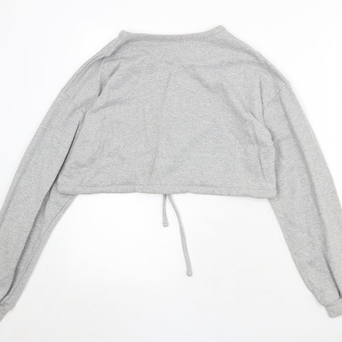 Boohoo Womens Grey Polyester Pullover Sweatshirt Size 12 Pullover