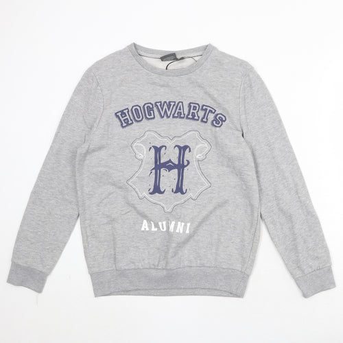 Harry Potter Womens Grey Polyester Pullover Sweatshirt Size S Pullover - Hogwarts