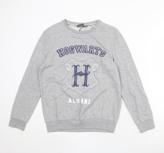 Harry Potter Womens Grey Polyester Pullover Sweatshirt Size S Pullover - Hogwarts