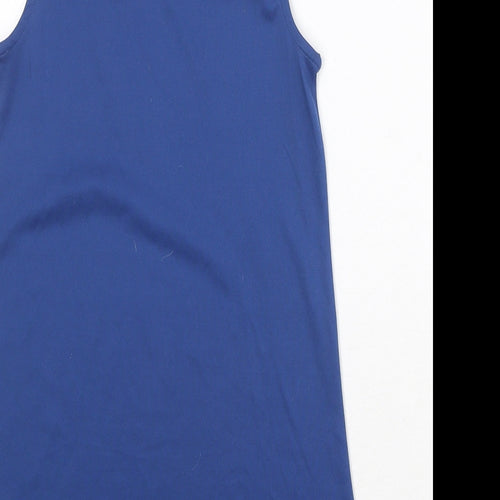 Monsoon Girls Blue Polyester Basic Tank Size 7 Years Round Neck Pullover