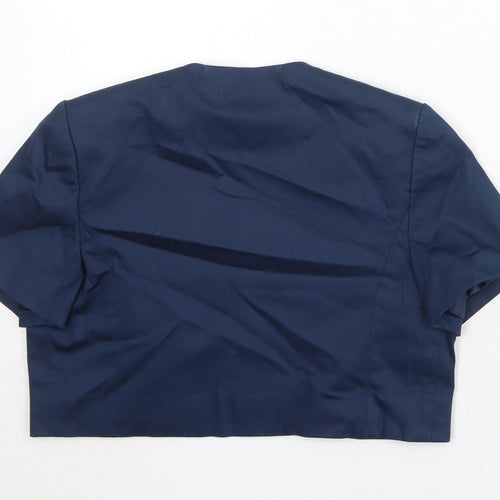 Anna Rose Womens Blue Cotton Jacket Blazer Size 10