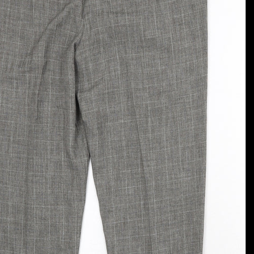 Bonmarché Womens Green Check Polyester Trousers Size 18 Regular