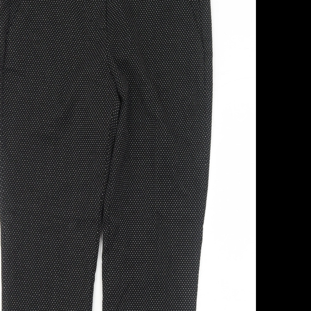 BAF Womens Black Polka Dot Polyester Trousers Size 10 Regular Zip