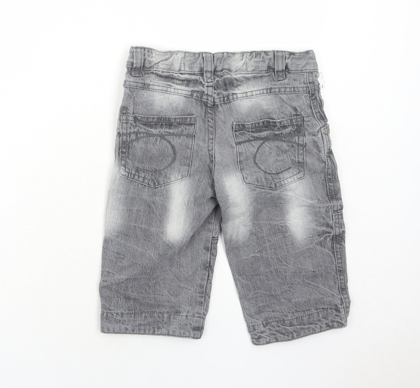 Cotton On Boys Grey Cotton Bermuda Shorts Size 8 Years Regular Zip