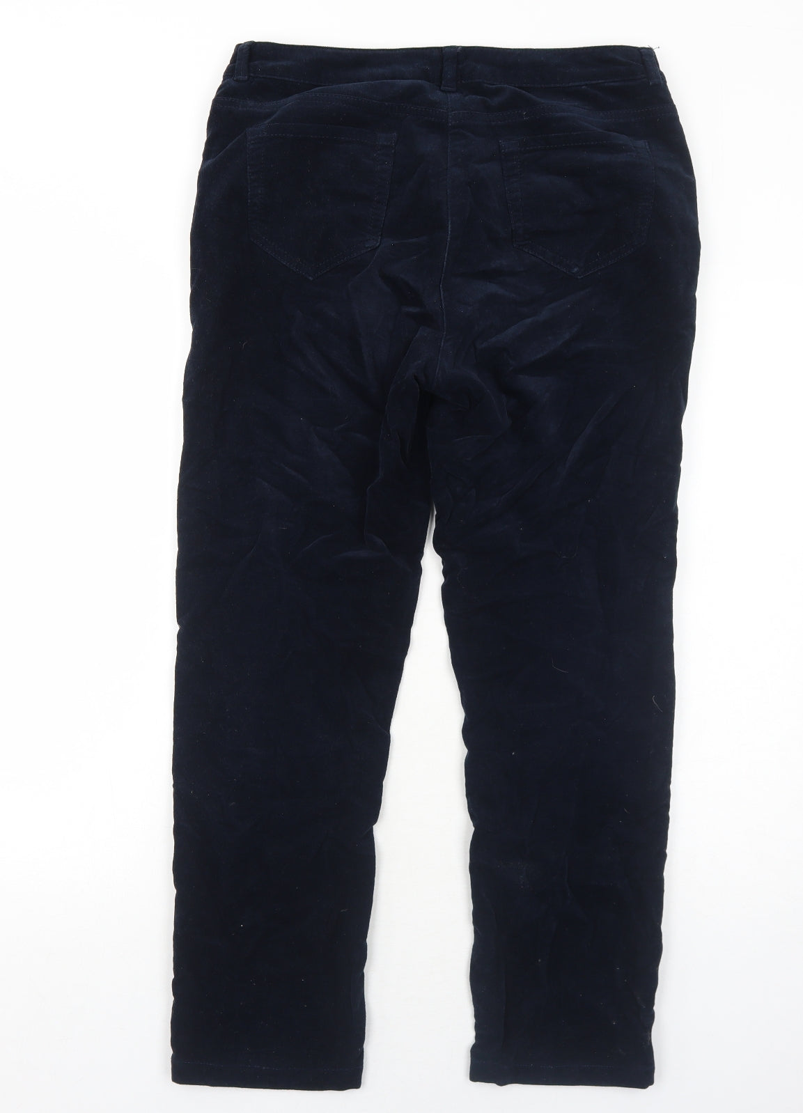 EAST Womens Blue Cotton Trousers Size 12 Regular Zip