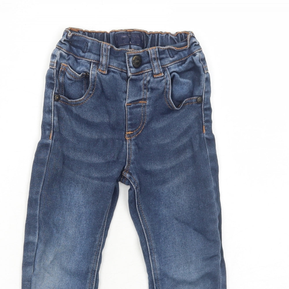 NEXT Boys Blue Cotton Straight Jeans Size 2-3 Years Regular Snap