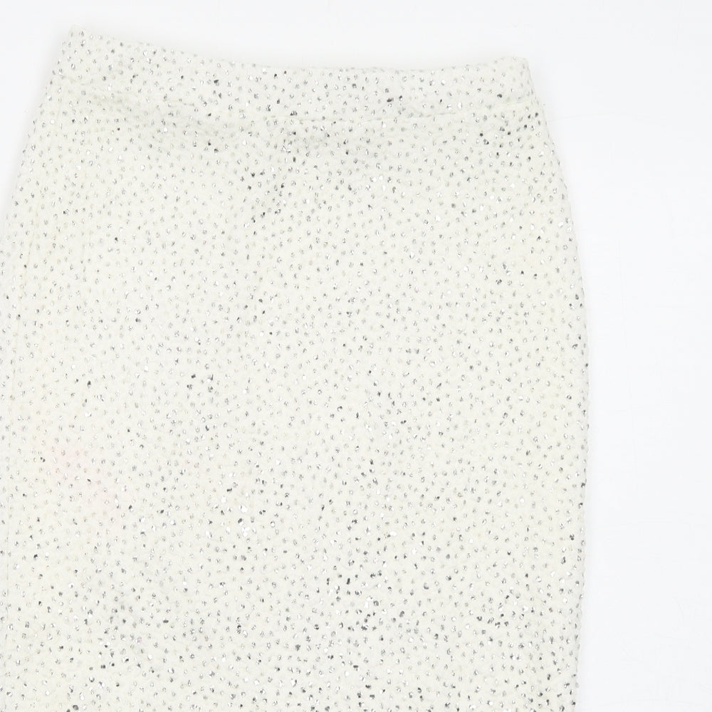 Pins & Needles Womens Ivory Geometric Acetate Straight & Pencil Skirt Size M