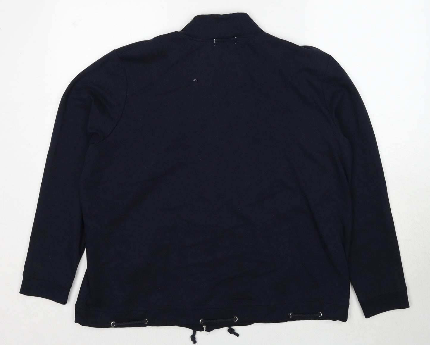 Bonmarché Womens Blue Cotton Full Zip Sweatshirt Size L Zip