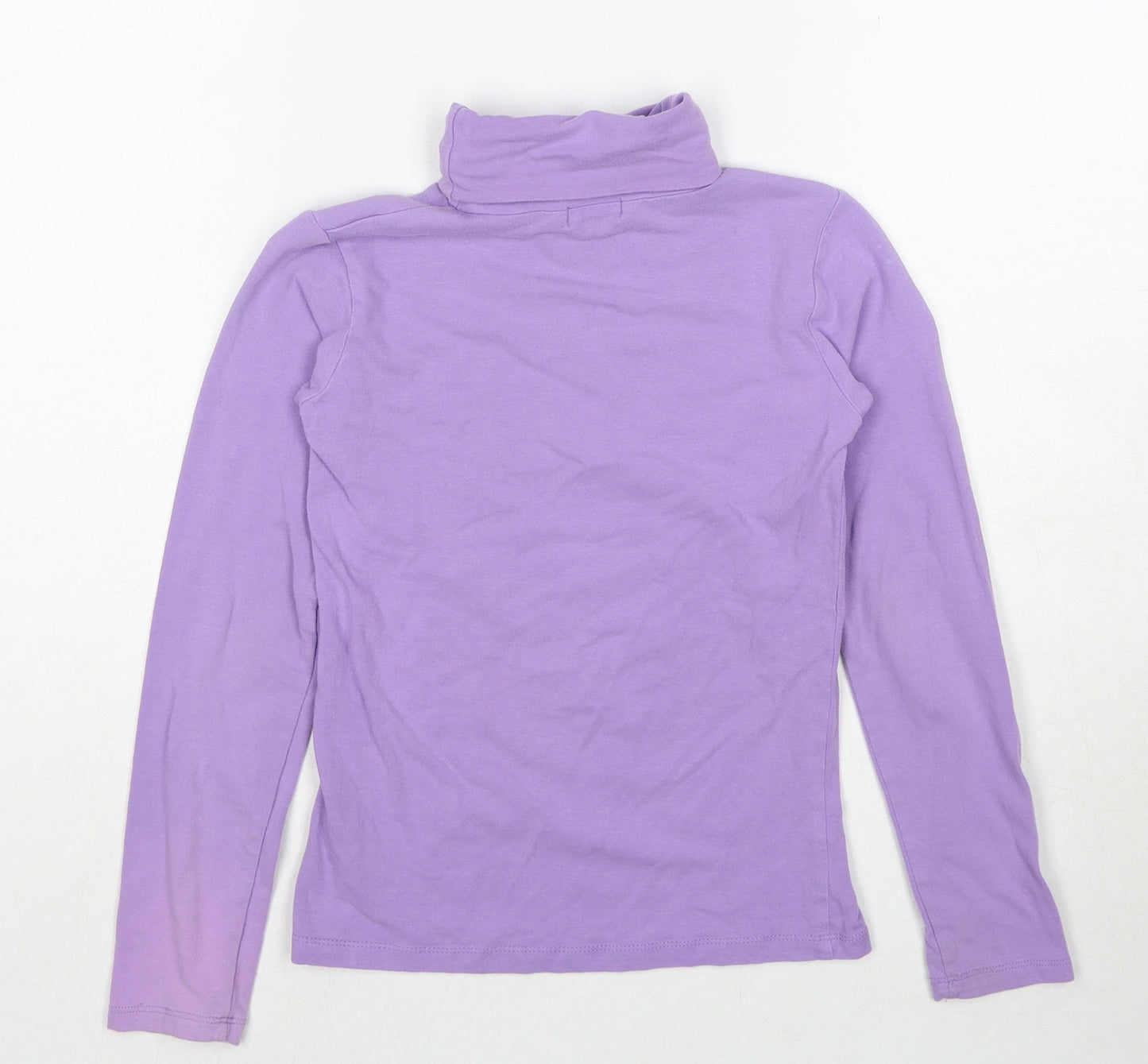 Teen Club Girls Purple Cotton Basic T-Shirt Size 9-10 Years Roll Neck Pullover - Age 9-11 Years
