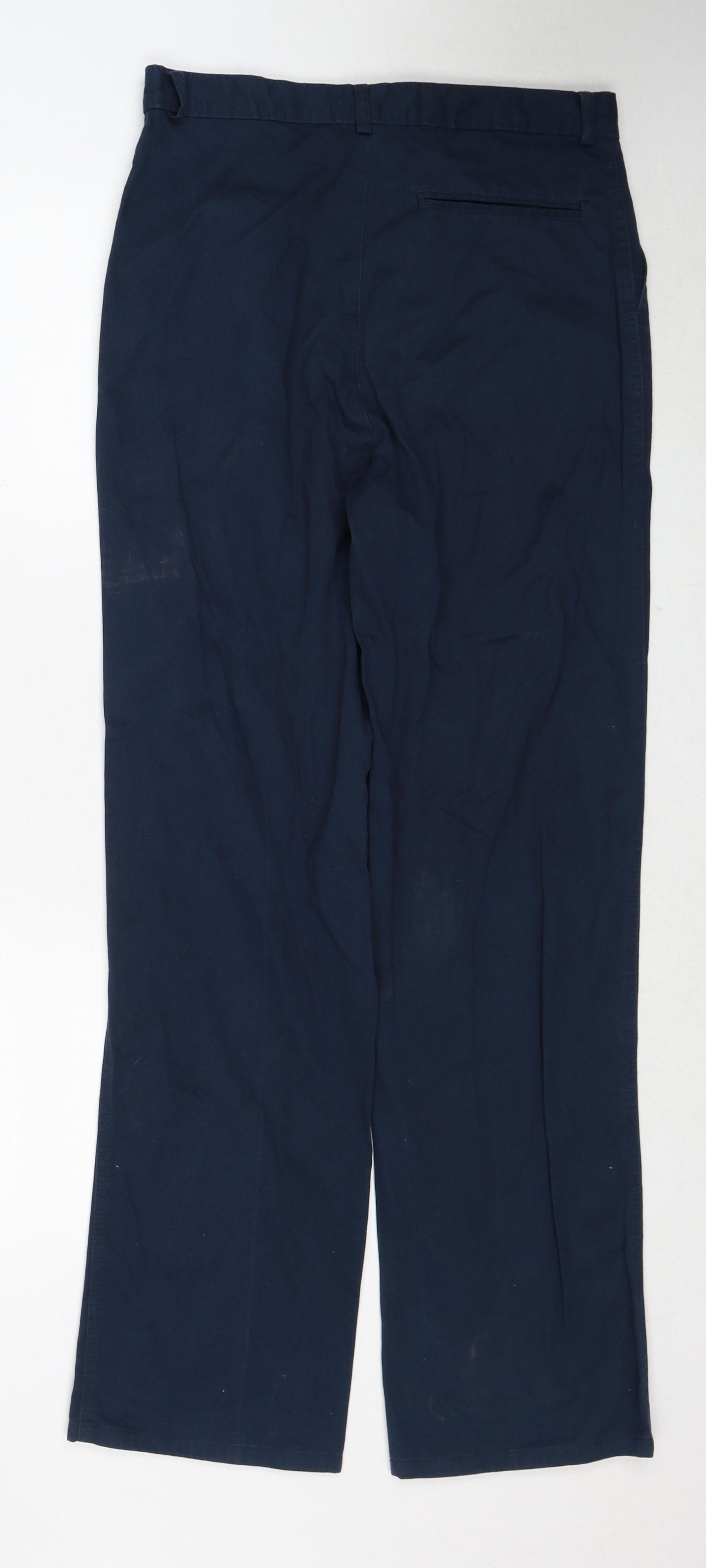 No Comment Mens Blue Cotton Trousers Size 30 in Regular Zip