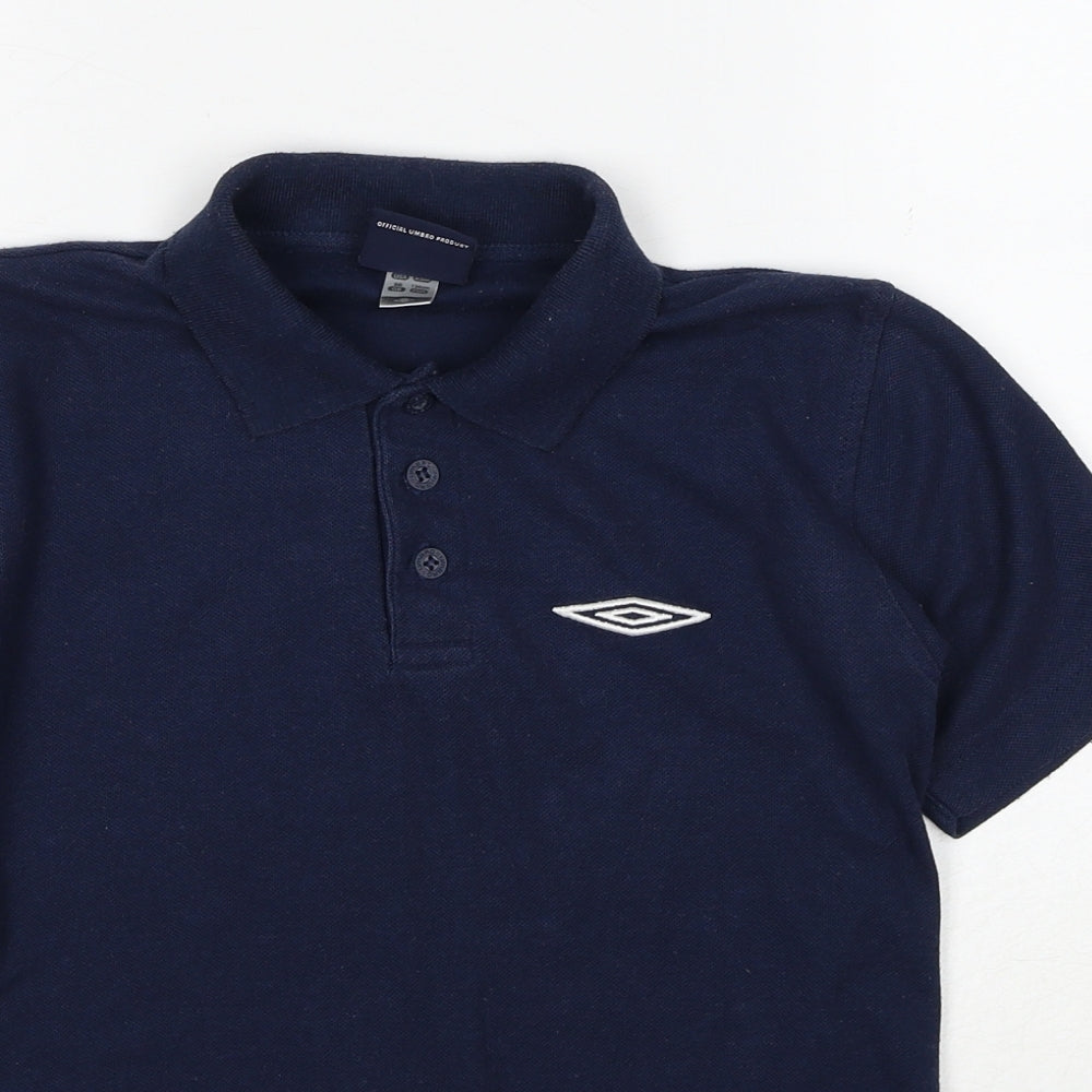 Umbro Boys Blue Polyester Pullover Polo Size S Collared Pullover