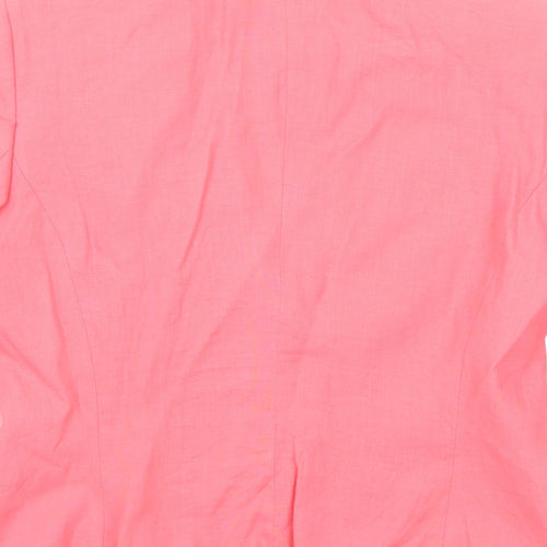 Equation Womens Pink Jacket Blazer Size 10 Button