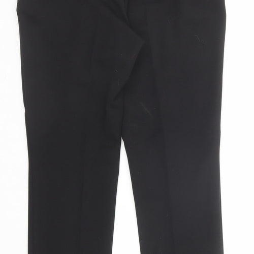 Marks and Spencer Womens Black Polyester Trousers Size 8 Regular Zip