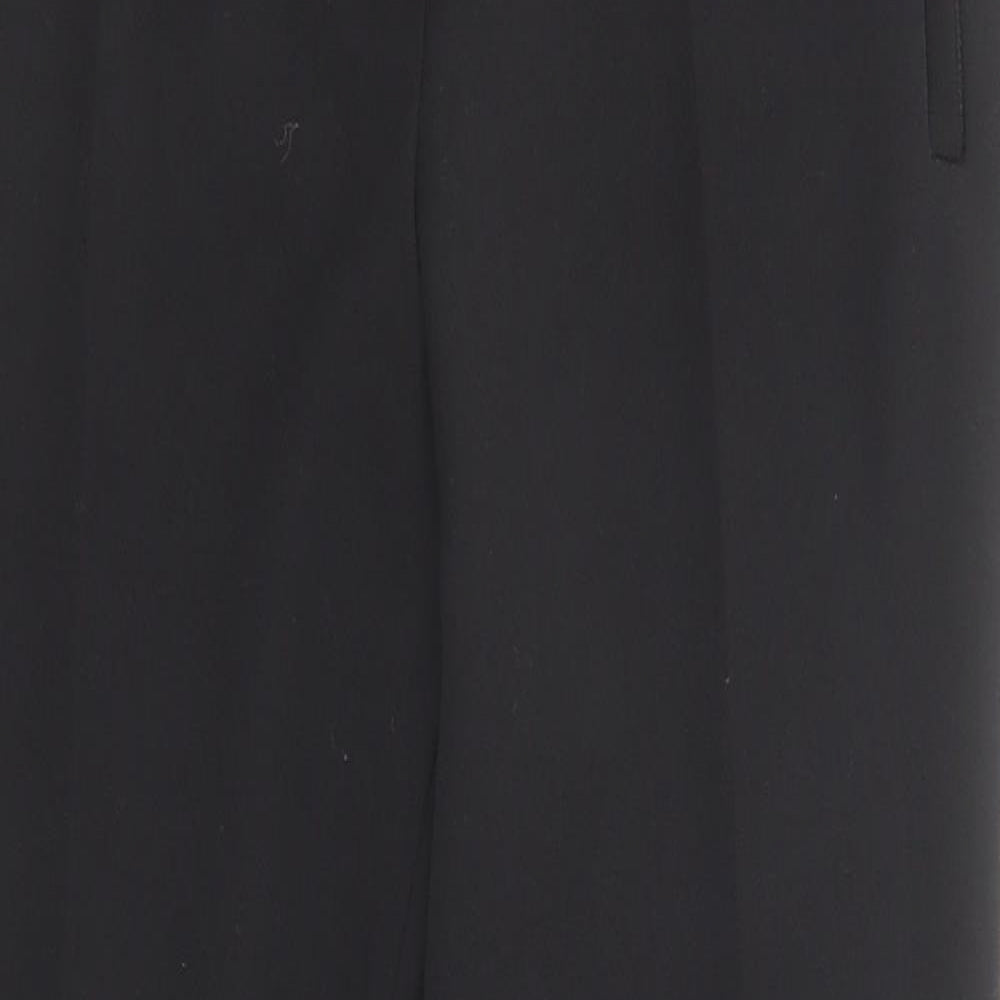 Marks and Spencer Womens Black Polyester Trousers Size 8 Regular Zip