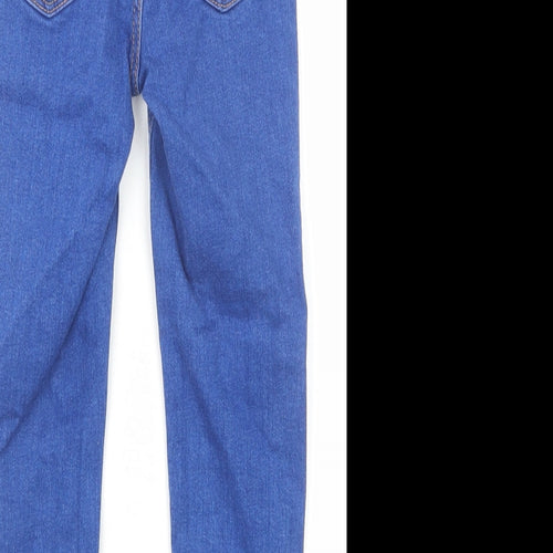 NEXT Girls Blue Cotton Skinny Jeans Size 6 Years Regular Zip