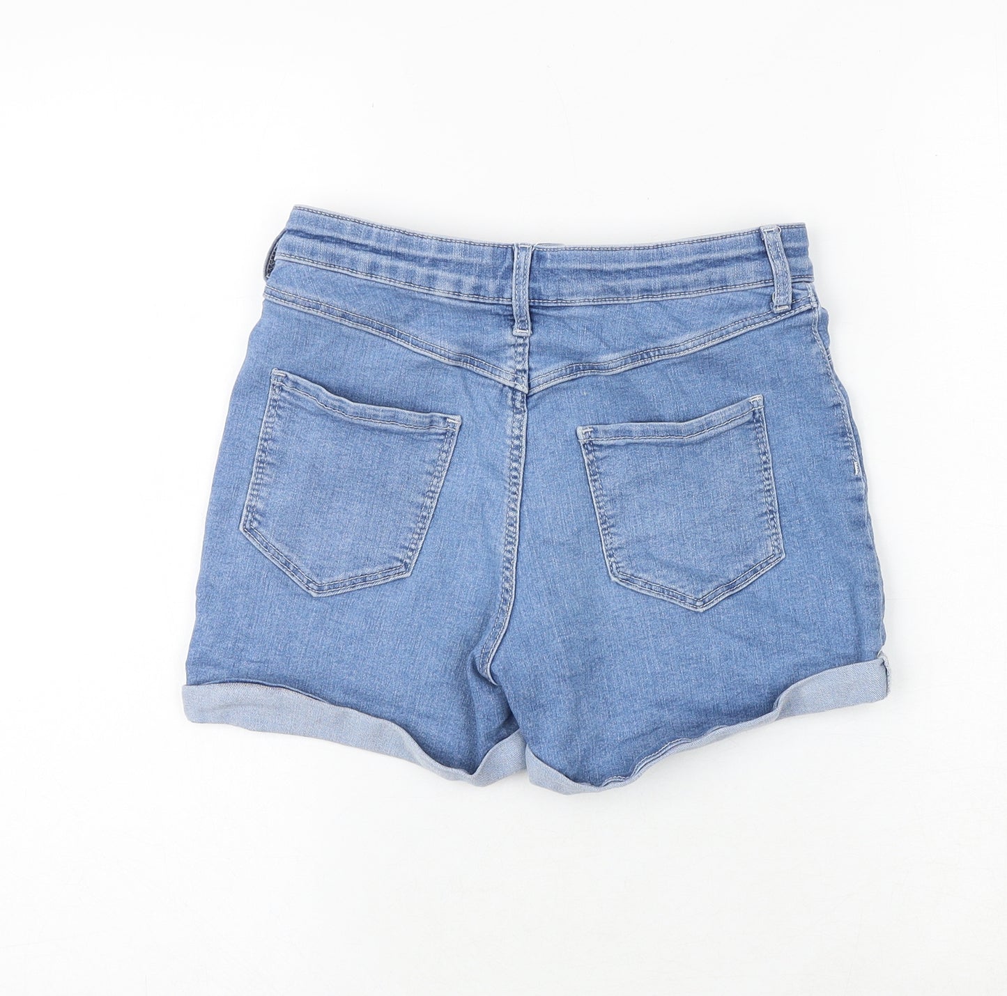 H&M Girls Blue Cotton Boyfriend Shorts Size 12-13 Years Regular Zip